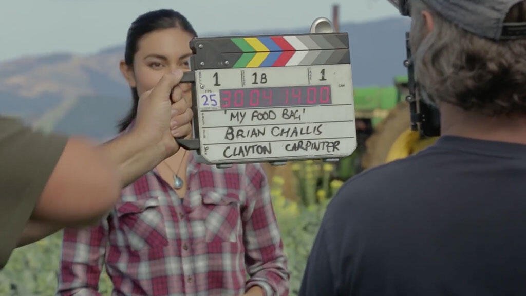 video production slate my food bag