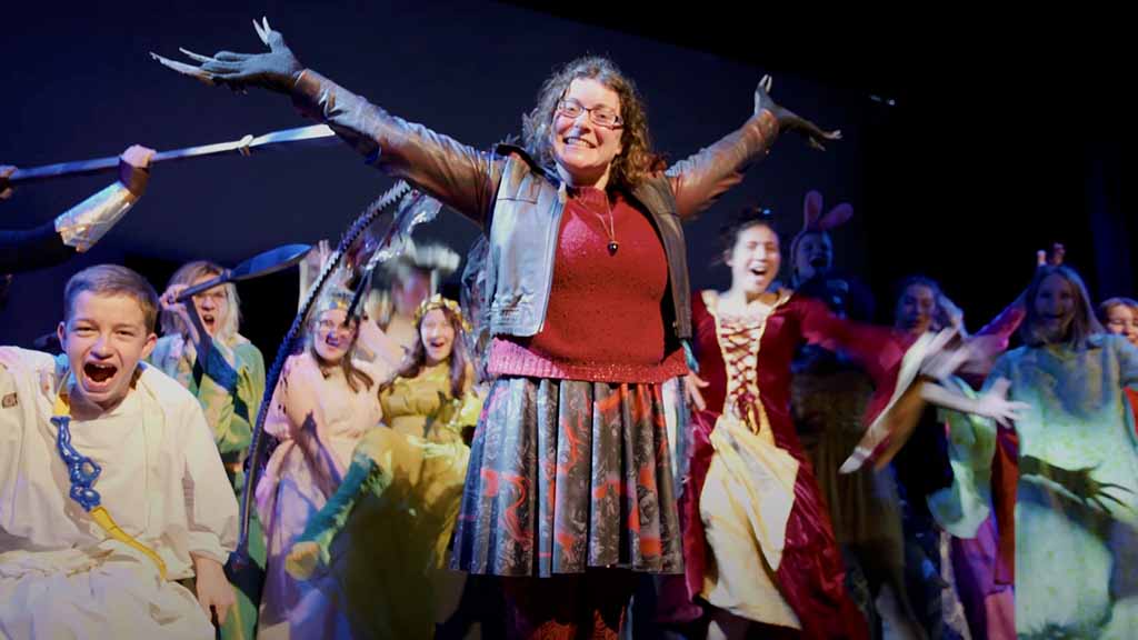 group of costumed performers